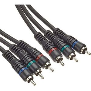 PremiumCord Kjackcmm3hq-10 HQ-cinch-kabel (3 x RCA-stekker op 3 x RCA-stekker), stereo-geluidskwaliteit voor TV, mobiele telefoons, MP3, HiFi, 10 m, zwart