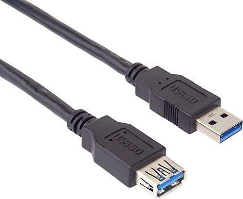 PremiumCord USB 3.0 verlengkabel, SuperSpeed datakabel tot 5 Gbit/s, oplaadkabel, USB 3.0 type A bus naar stekker, 9-polig, 3 afschermingen, kleur zwart, lengte 3 m