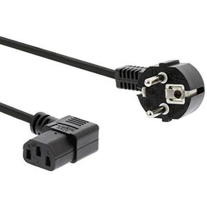PremiumCord Stroomkabel, 230 V, 5 m, met geaard contact schuin op koudapparaataansluiting C13, IEC 320, voor PC, 3-polig, kleur: zwart