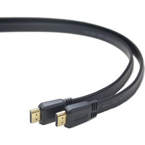 PremiumCord 4K High Speed HDMI platte kabel + ethernet, 1 m, compatibel met video 4K 2160P, Full HD 1080P, Deep Color, 3D, Arc, 3x afgeschermd, 10, 2 Gbps, vergulde aansluitingen, zwart