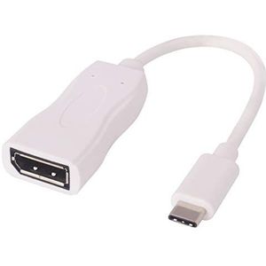 PremiumCord USB-C naar DisplayPort 4K adapter, USB 3.1 type C-stekker naar DP bus, resolutie 4K 2160p 60Hz, Full HD 1080p, kleur wit, lengte 20cm