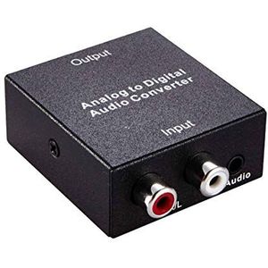 PremiumCord Analoog naar digitale audio converter 2x RCA naar Toslink/SPDIF met voeding en metalen behuizing zwart