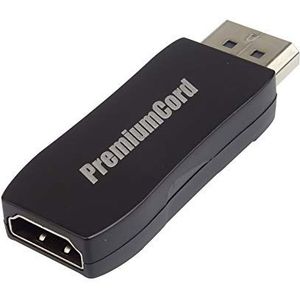 PremiumCord Adapter Displayport - HDMI-stekker/-aansluiting, 3D-ondersteuning, 4K * 2K @ 30Hz