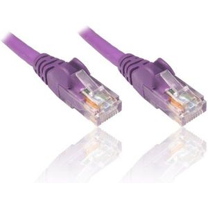 PremiumCord netwerkkabel, ethernet, LAN en patch CAT5e, UTP, snel flexibel en robuust, RJ45-kabel 1 Gbit/s, AWG 26/7, 100% Cu-koperen kabel, paars, 3 m