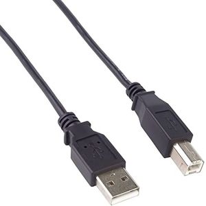 PremiumCord High Speed USB 2.0 Kabel M/M 5 m, A stekker naar B-stekker, USB-verbindingskabel voor scanners enz. Dubbel afgeschermd, AWG28, kleur zwart, lengte 5 m