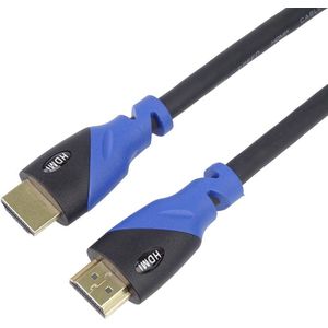 PremiumCord 4K HDMI 2.0b kabel, resolutie UHD 4K @60Hz 2160p, 3D, ARC, HDCP, vergulde stekker, zwart-blauwe PVC-connector, lengte 1,5 m