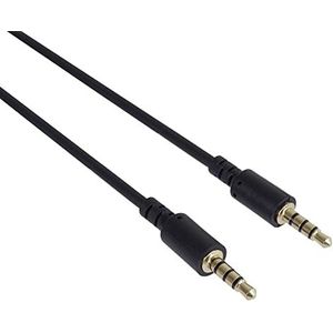 PremiumCord StereoJackkabel 3,5 mm 4pin, voor audio- en spraakoverdracht, maakt het gebruik van een microfoon mogelijk, AUX-headset, M/M, lengte 1 m