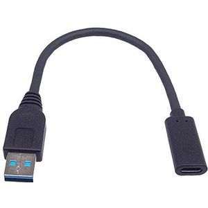 PremiumCord USB 3.0 naar USB-C kabeladapter, USB 3.0 type A stekker, USB 3.1 type C aansluiting, kabellengte 20 cm