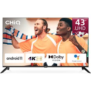 CHiQ U43H7C - Smart TV 43 Inch - 4 K UHD TV - Frameless design - Chromecast - Google Assistant - Android 11