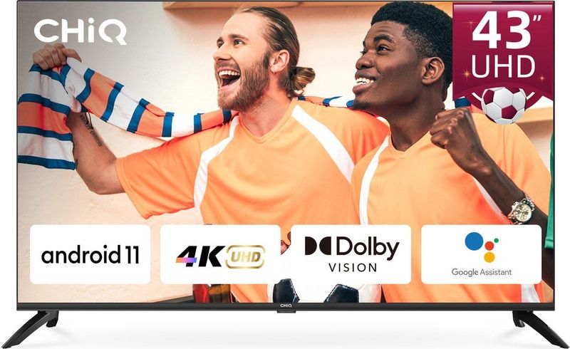 CHiQ U43H7C - Smart TV 43 Inch - 4 K UHD TV - Frameless design - Chromecast - Google Assistant - Android 11
