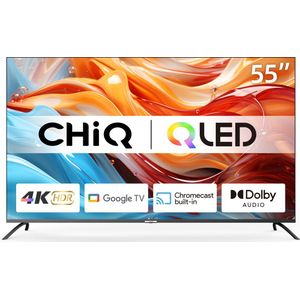 CHiQ U55QM8V - Smart TV 55 Inch - 4K QLED Google TV - Ultra-HD - Metal frameless design