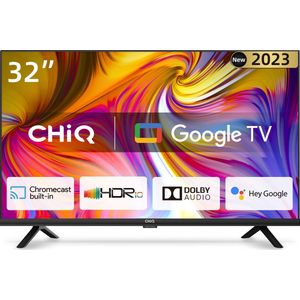 Chiq televisie L32H7G TV 32 inch, HD, smart, Google TV, dbx-tv, Dolby Audio, Frameless
