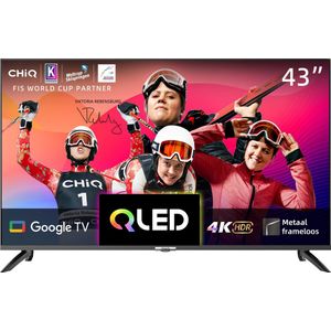 CHiQ U43QM8G - Smart TV 43 Inch - Google QLED TV met HDR - Google TV - Metal Frameless - Dolby Audio