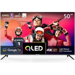 CHiQ U50QM8G - Smart TV 50 Inch - QLED 4K TV met HDR - Google TV - Metal Frameless - Dolby Audio