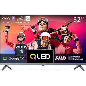 CHiQ L32QM8G,Smart TV 32 Inch,Full HD,QLED Google TV met HDR,Metal Frameless,Dolby Audio