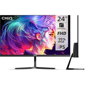 CHiQ 24F650 - 24 inch monitor - Full HD (1920x1080) - IPS - 75Hz - Ultradunne - 3-zijdig randloos - 99% sRGB - pc scherm - AMD FreeSync - HDMI/VGA/DP
