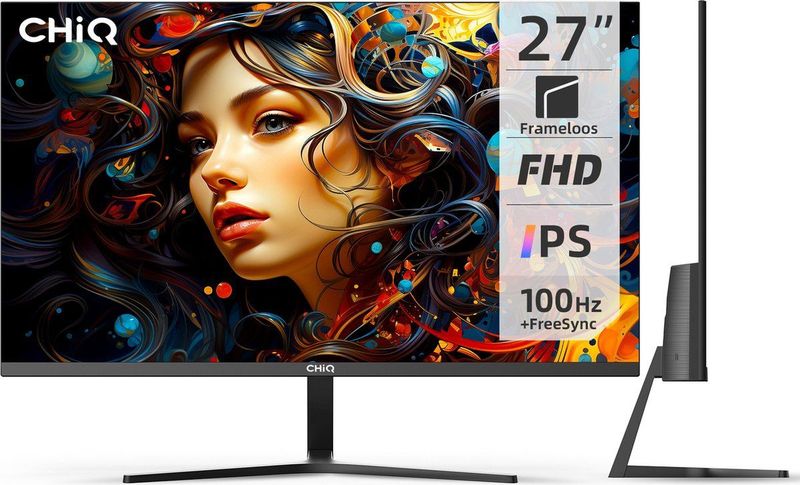 CHiQ - 27F650R - Monitor - 27 Inch - FHD - IPS - 100 Hz - FreeSync - HDMI/DP/VGA/Type-C - VESA Monteerbaar