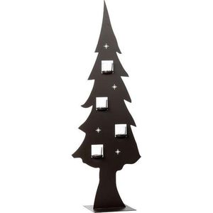 Metalen Kerstboom - Mooie design kerstboom met theelichthouders - Hoogte 120 cm