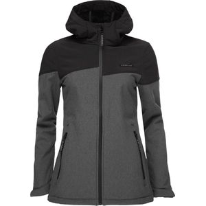 Dames softshell jas ludysa donkergrijs xl - winddicht & warm