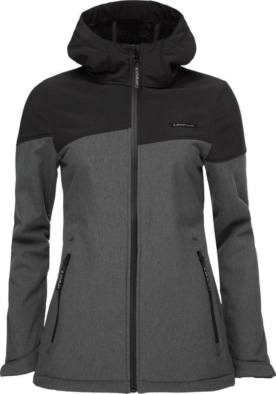 Dames softshell jas ludysa donkergrijs xl - winddicht & warm