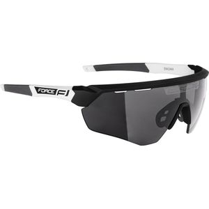 FORCE ENIGMA Matt Zwart/Wit Polarized Sportbril met UV400 Bescherming en Flexibel TR90 Frame - Unisex & Universeel - Sportbril - Zonnebril voor Heren en Dames - Fietsaccessoires