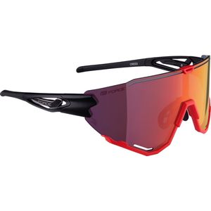 FORCE CREED Matt Zwart Polarized Sportbril met UV400 Bescherming en Flexibel TR90 Frame - Unisex & Universeel - Sportbril - Zonnebril voor Heren en Dames - Fietsaccessoires - Rood