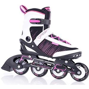 FUNAKTIVE Inliner dames Peer Lady 3, inlineskates zwart-roze, verstelbare rolschaatsen, rollerblades maat 40