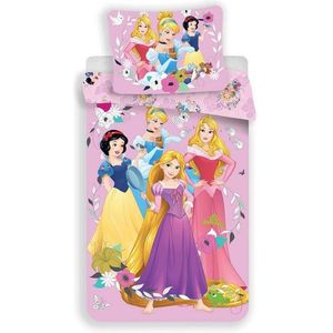 Disney Princess Dekbedovertrek Pink 140 x 200 cm + 1 kussensloop van 70 x 90 cm - Katoen