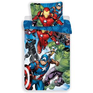 Marvel Avengers Dekbedovertrek Victory - Eenpersoons - 140 x 200 cm - Katoen