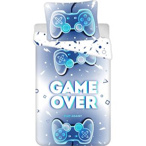 Gamer - Dekbedovertrek Game Over - Katoen - 140 x 200 cm - 70 x 90 cm