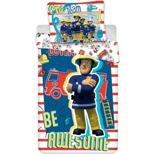 Brandweerman Sam Dekbedovertrek Wake Up - Eenpersoons - 140  x 200 cm - Katoen