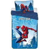 Spider-Man - Dekbedovertrek - Blauw - Katoen - 140x200 + 1 sloop 70x90
