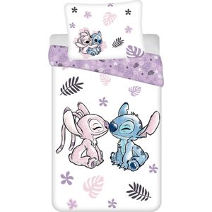 Disney Lilo & Stitch Dekbedovertrek Kiss- Eenpersoons - 140 x 200 + 70 x 90 cm - Katoen