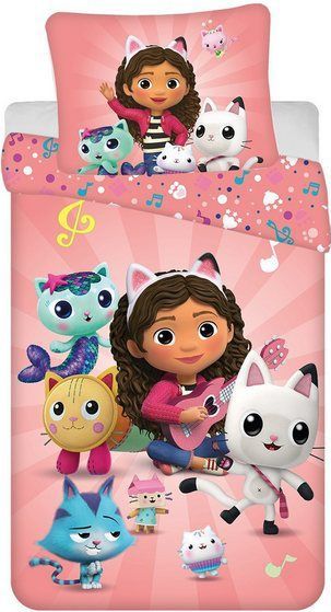 Dreamworks - Gabby's Dollhouse - Kinderbedding - Multi - 100% Katoen - Dons 140 x 200 cm + Kussen 70 x 90 cm