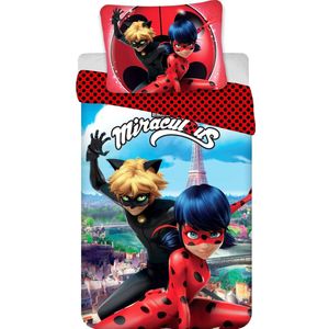Miraculous - Dekbedovertrek - Multikleur - Katoen - 140 x 200 + 1 Kussensloop 70 x 90