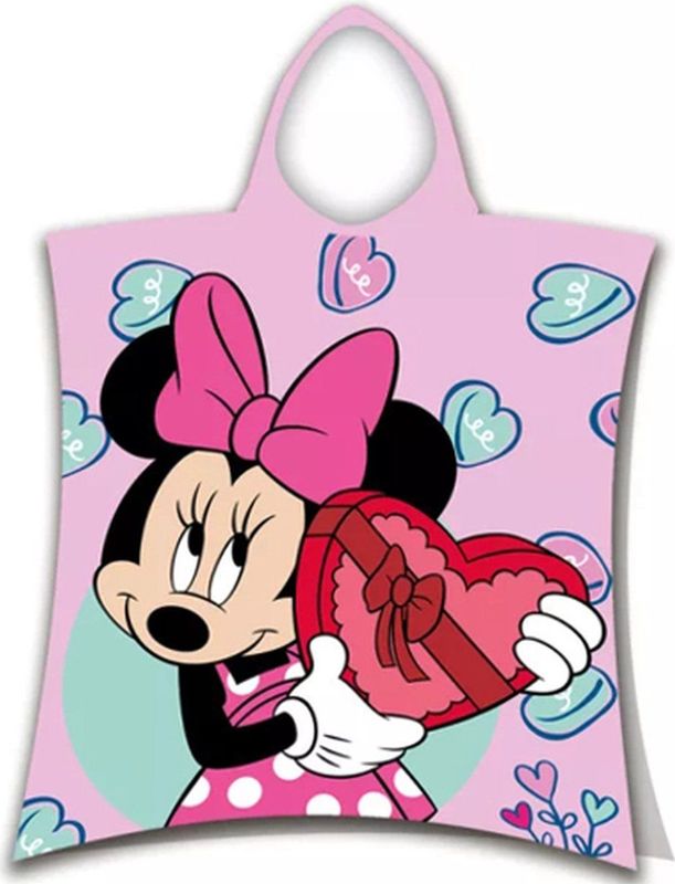 Minnie - Poncho - Roze - 100% Katoen - Wasbaar op 40 Graden