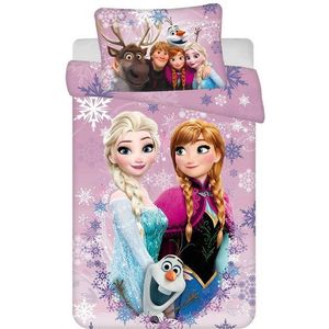 Disney Frozen BABY Dekbedovertrek, Anna en Elsa - 135 x 100 + 40 x 60 cm - Katoen