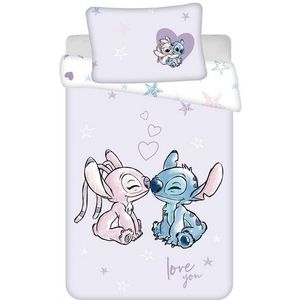 Disney Lilo & Stitch BABY Dekbedovertrek, Angel en Stitch - 135 x 100 + 40 x 60 cm - Katoen