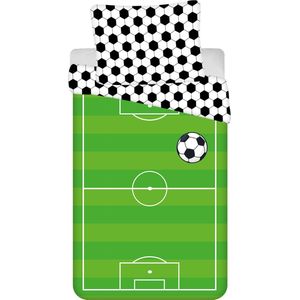 Voetbal - Dekbedovertrek - Veld - Eenpersoons - 140 x 200 / 70 x 90 cm - Katoen
