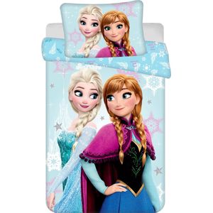 Frozen - Dekbedovertrek - Snowflakes - Katoen - Dubbelzijdig