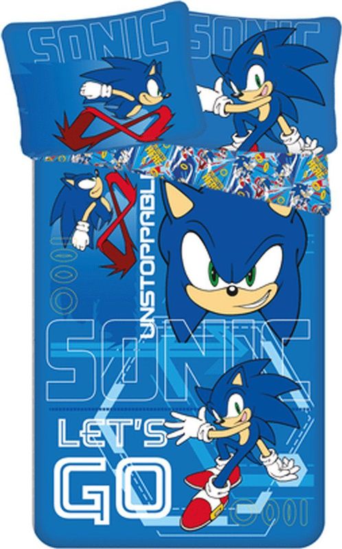 Sonic - Let's Go - Dekbedovertrek - 140 x 200 cm - Katoen