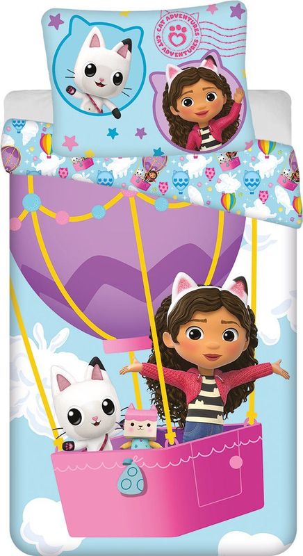 Gabby's - Dekbedovertrek - Luchtballon - Eenpersoons - 140 x 200 cm - Katoen - Inclusief Kussensloop 70 x 90 cm