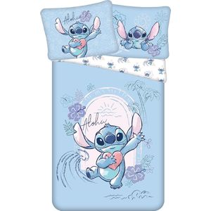 Lilo & Stitch - Beddengoedset - Golvende Print - 100% Katoen - Officiële Disney-merchandise