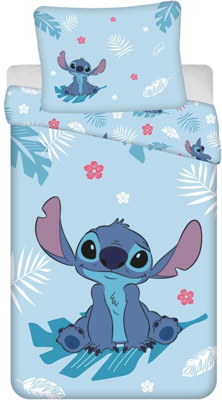 Lilo en Stitch - Dekbedovertrek - Blauw - Katoen - 140 x 200 cm - 70 x 90 cm