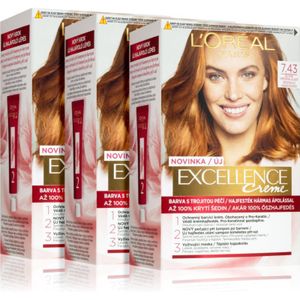 L’Oréal Paris Excellence Creme Haarkleuring 7,43 Blonde Copper Tint