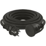 EMOS - IP44 verlengkabel 30 m - 1 geaarde stekker - waterdicht, slagvast, temperatuur- en oliebestendig - 230 V, 16 A, 3680 W - rubberen isolatie - H07RN-F3G 1,5 mm2 - voor buitengebruik - zwart