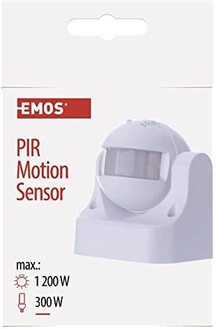 Emos - Bewegingsmelder - Wit - IP44 - PIR-sensor - 1200W