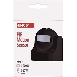 Les Emos Bewegingsmelder PIR-sensor IP44, 1 stuk, zwart, g1125