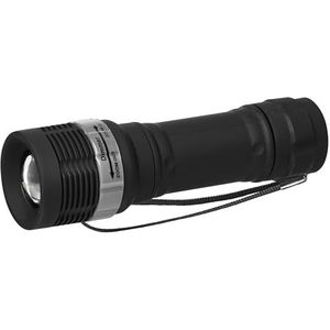 EMOS Zoomable IP43 led-zaklamp, waterdicht en vorstbestendig, 75 lumen, bereik 125 meter, looptijd 15 uur, P4702, zwart, 3,5 x 3,5 x 12 cm