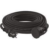 EMOS - IP44 Verlengkabel - Zwart - 25 m - 1 Geaarde Stekkerdoos - Waterdicht - 230 V - 16 A - 3680 W